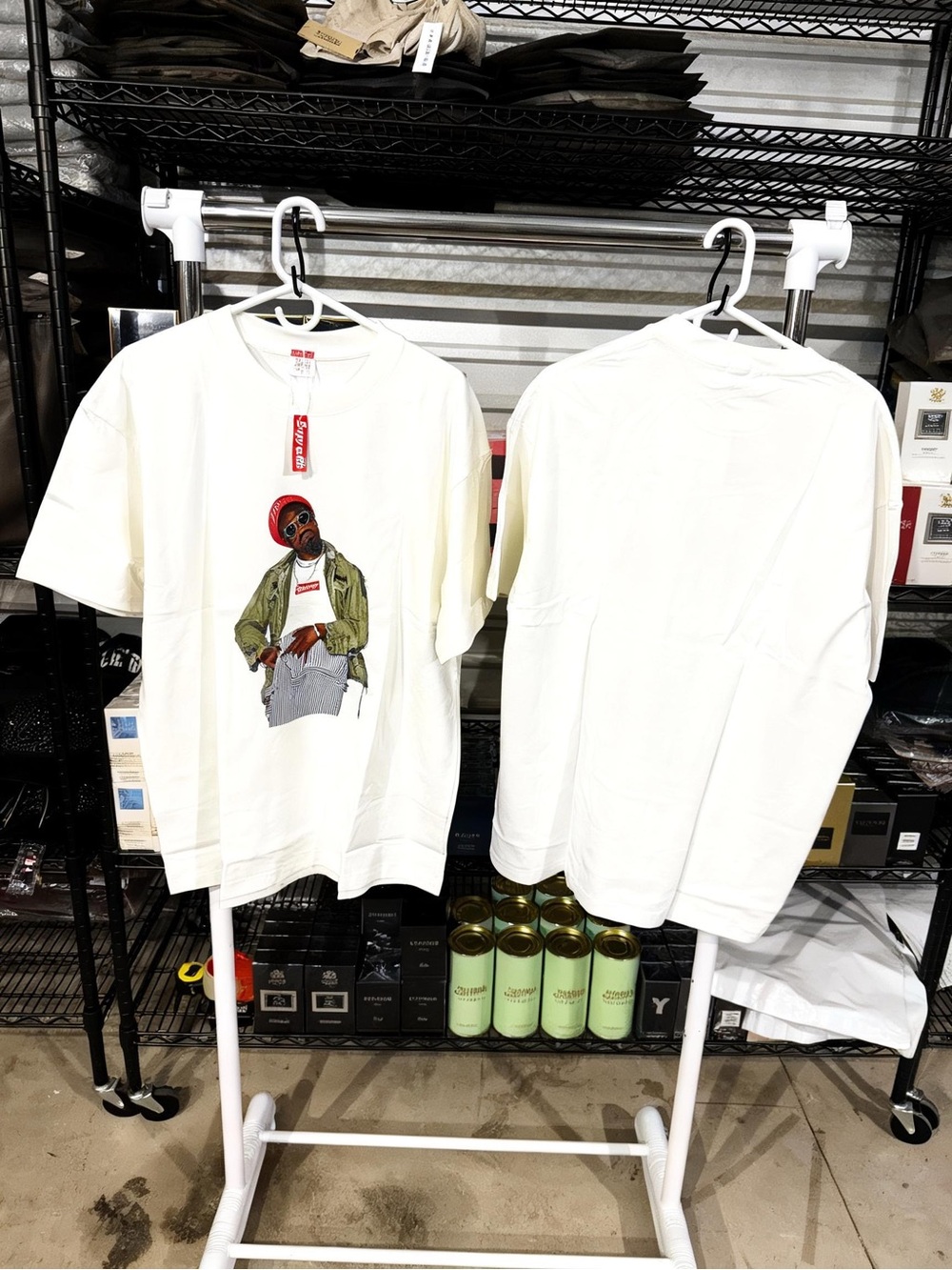 Off-White Graphic Short Sleeve Tee with Multi-Color Print